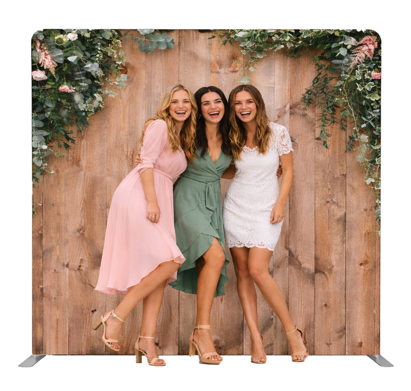 Fotobox Hintergrund Blumen – Holzwand